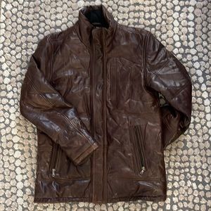 Brown leather jacket